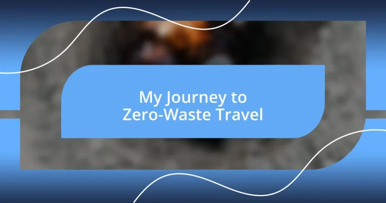 My Journey to Zero-Waste Travel